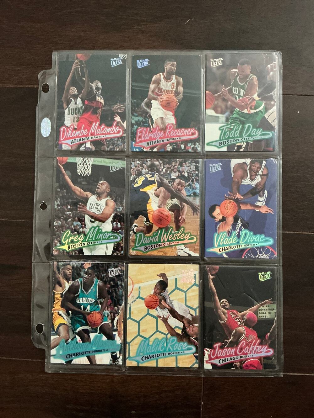 ! 9 BASKETBALL CARD LOT WITH SLEEVES!